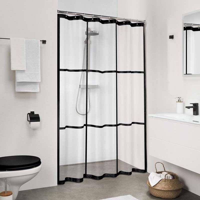 Sealskin Brix 180x200 black κουρτίνα μπάνιου πλαστική