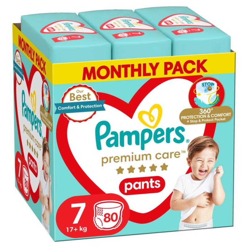 Πάνες Μέγεθος 7 Pampers Premium Care Pants (80τεμ)