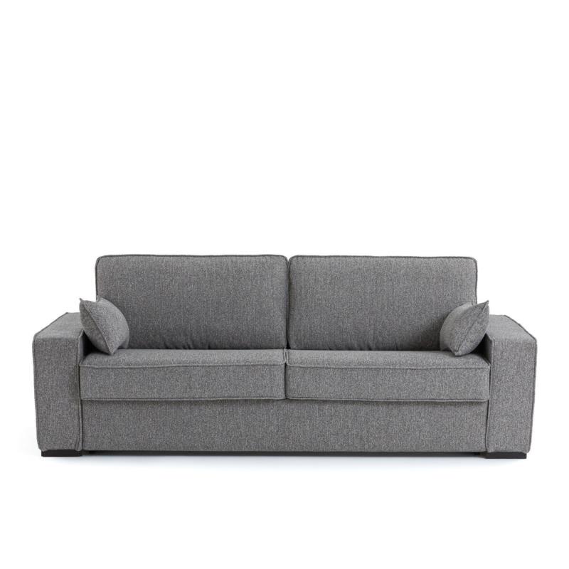 Καναπές-κρεβάτι με ανάγλυφη ταπετσαρία και στρώμα latex Μ98xΠ205xΥ85cm