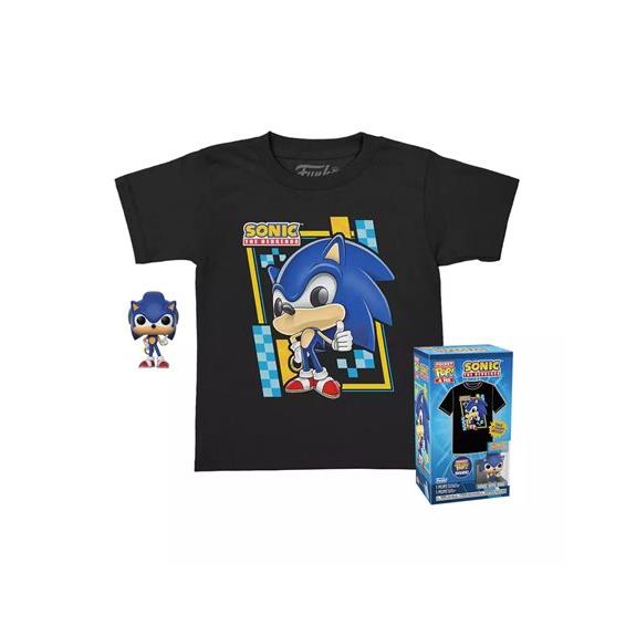 Funko Pocket Pop! Tee (Child): Sonic (Flocked) Vinyl Figure And T Shirt (M) - 70390