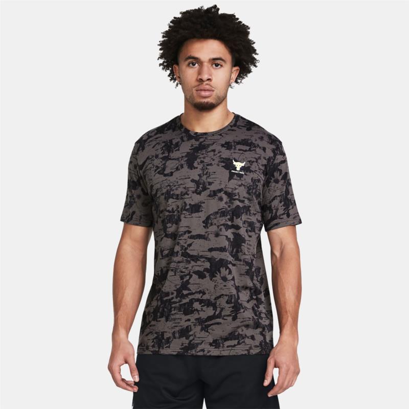 UNDER ARMOUR PROJECT ROCK PAYOFF PRINTED GRAPHIC T-SHIRT ΓΚΡΙ