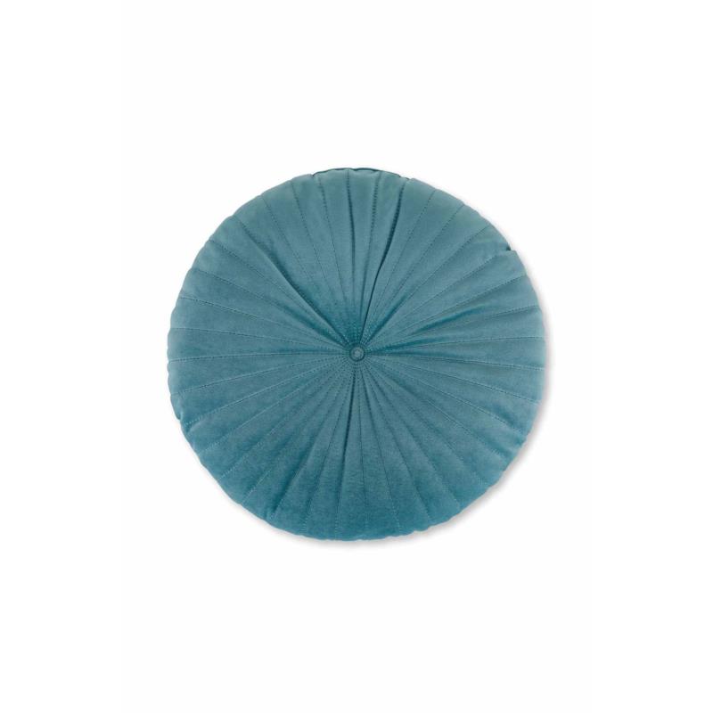Coincasa διακοσμητικό στρογγυλό μαξιλάρι με βελούδινη υφή 40 cm - 007352459 Πετρόλ