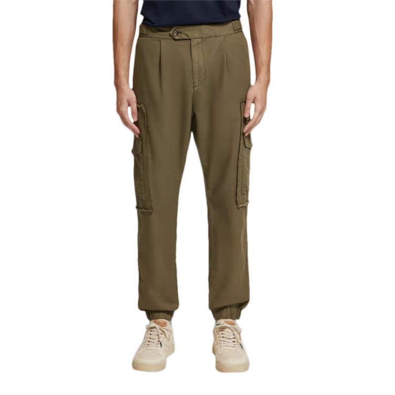 GARMENT DYED LOOSE TAPERED FIT CARGO PANTS MEN SCOTCH & SODA
