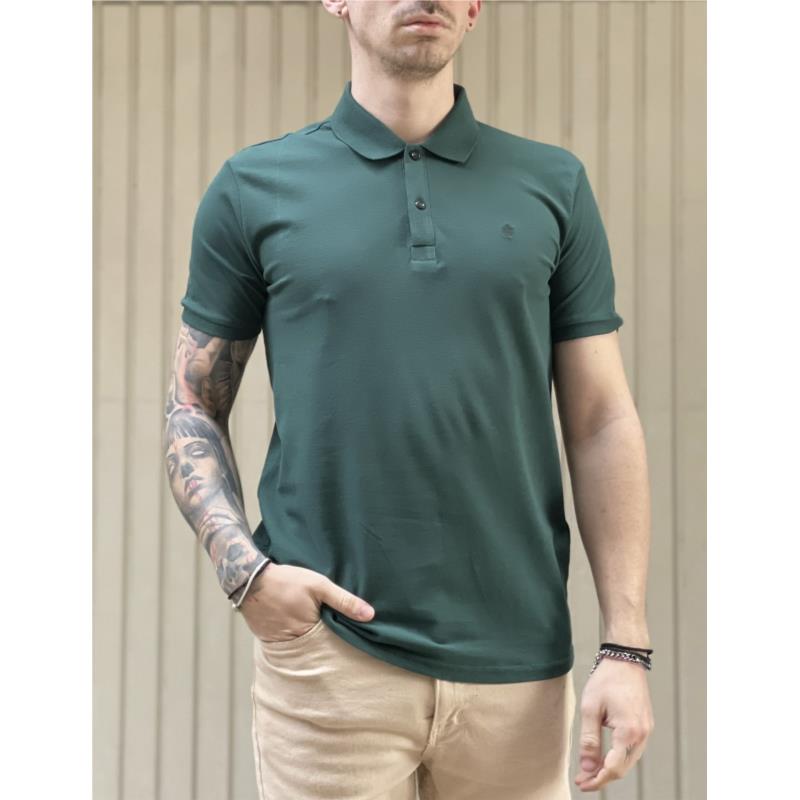 Ανδρική πράσινη βαμβακερή κοντομάνικη μπλούζα Polo 4331L