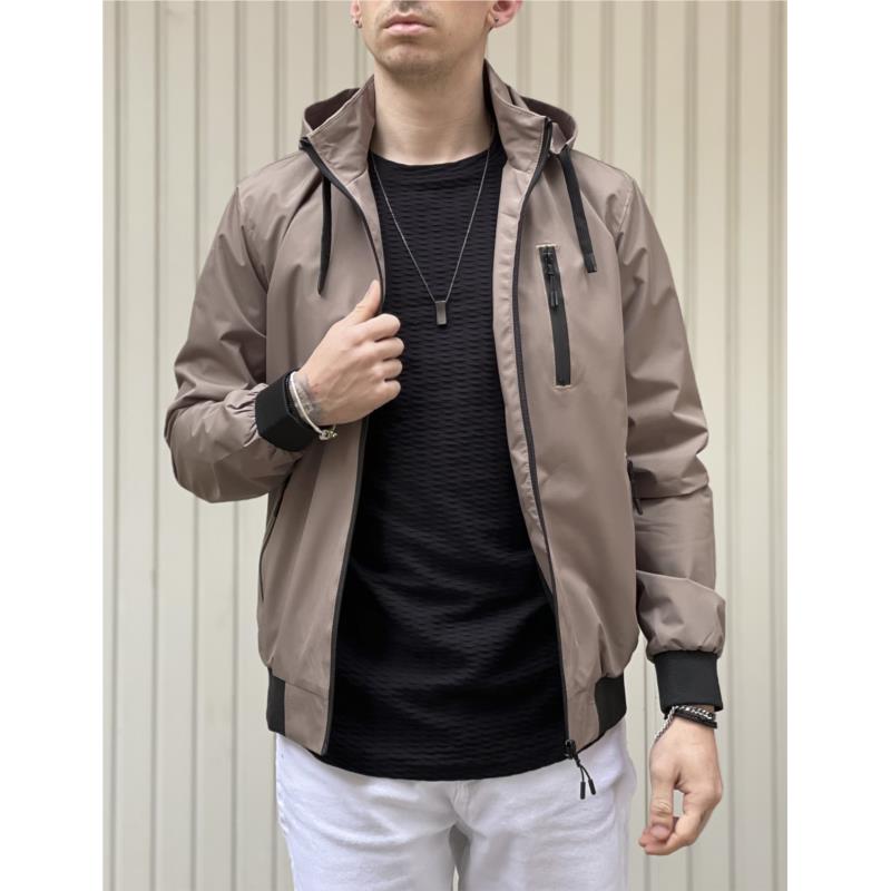 Ανδρικό καφέ Jacket με κουκούλα WS8032W