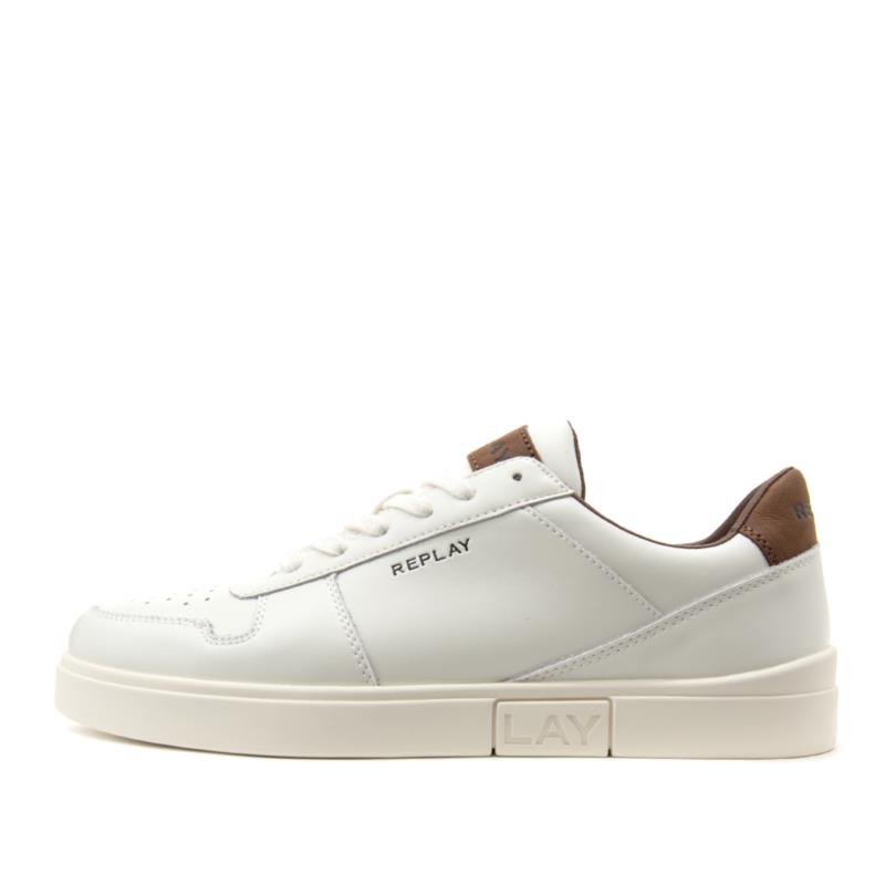 GMZ3P.000.C0022L LEATHER POLYS COURT 3 SNEAKERS MEN REPLAY