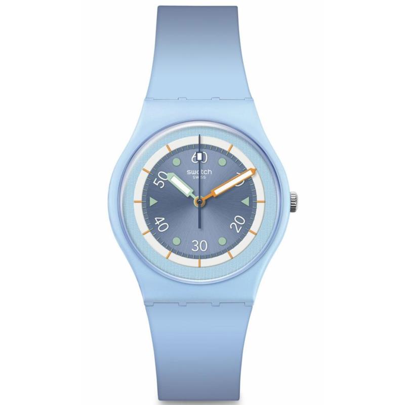 SWATCH Frozen Waterfall - SO31L100, Light Blue case with Light Blue Rubber Strap