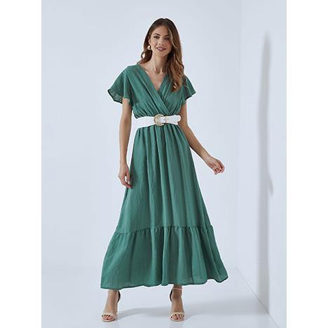 Κρουαζέ maxi φόρεμα με βαμβάκι SM9856.8287+4