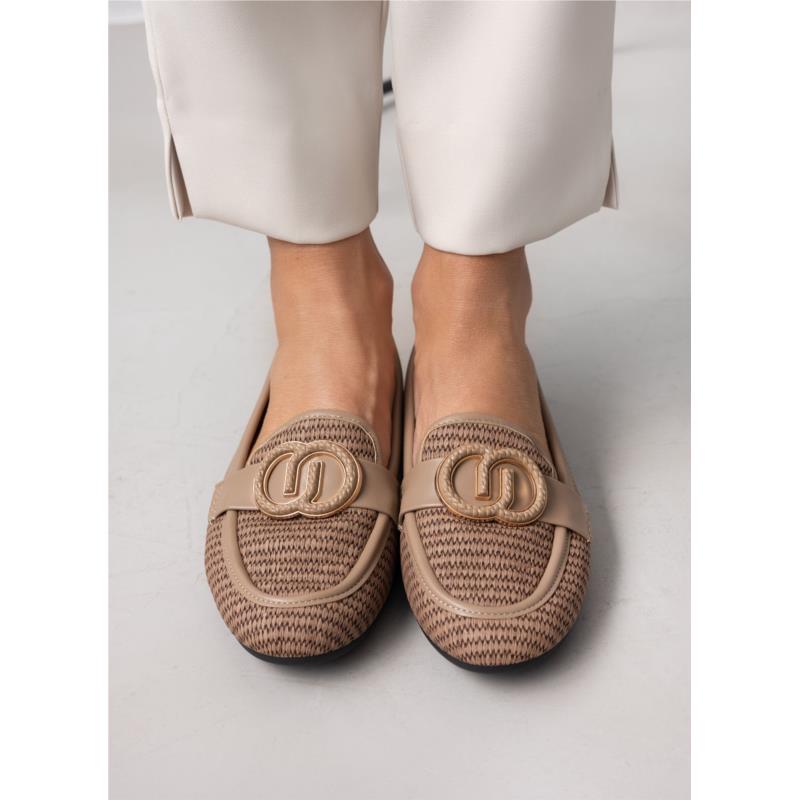 Loafers με ανάγλυφο pattern - Τάουπε