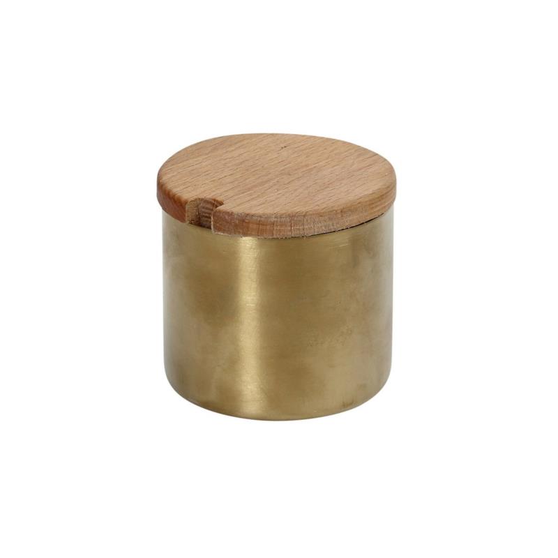 Δοχείο Με Καπάκι Ανοξείδωτο-Ξύλινο Χρυσό ESPIEL 7x7x6,7εκ. SUT110 (Υλικό: Ξύλο, Χρώμα: Χρυσό ) - ESPIEL - SUT110