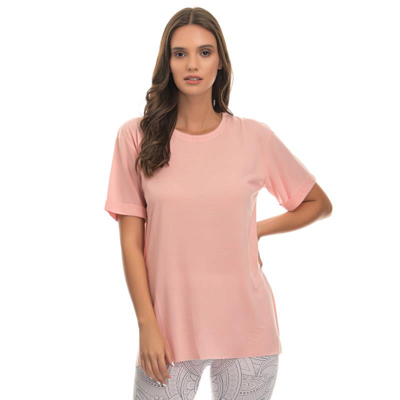 Γυναικείο μπλουζάκι ροζ με πλαινό άνοιγμα