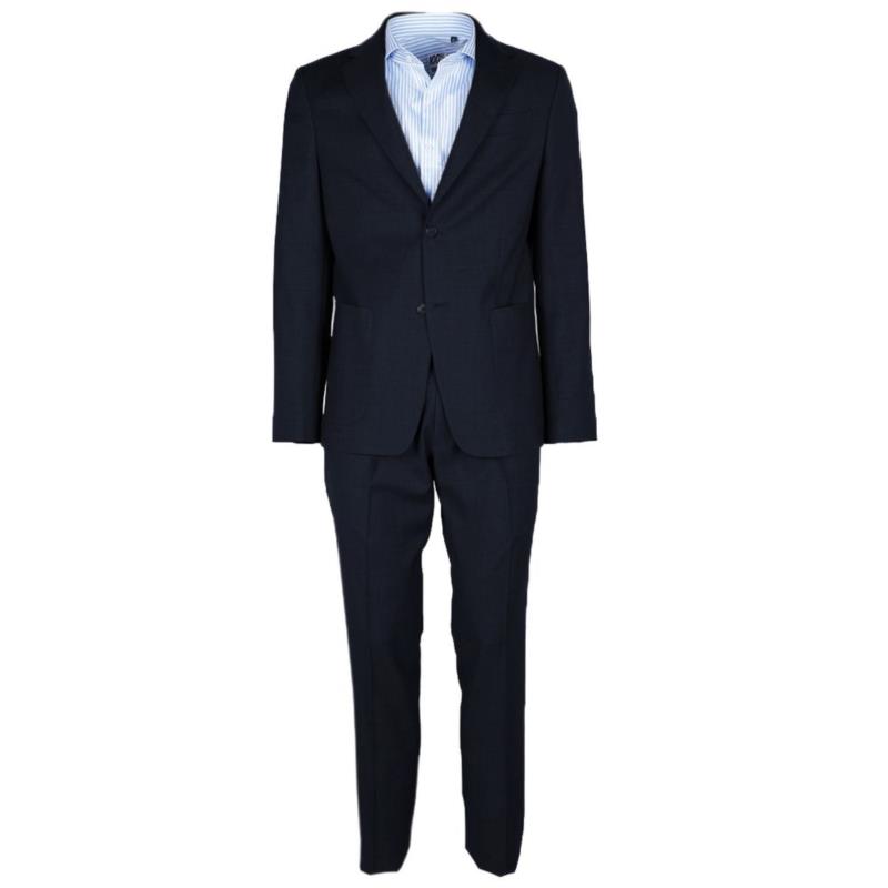 Made in Italy Blue Wool Vergine Suit IT46