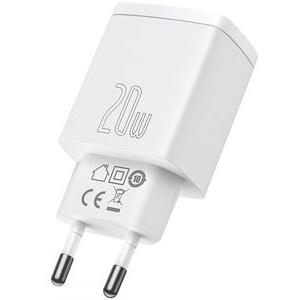 BASEUS COMPACT 2 PORT QUICK CHARGER USB + TYPE-C 20W WHITE
