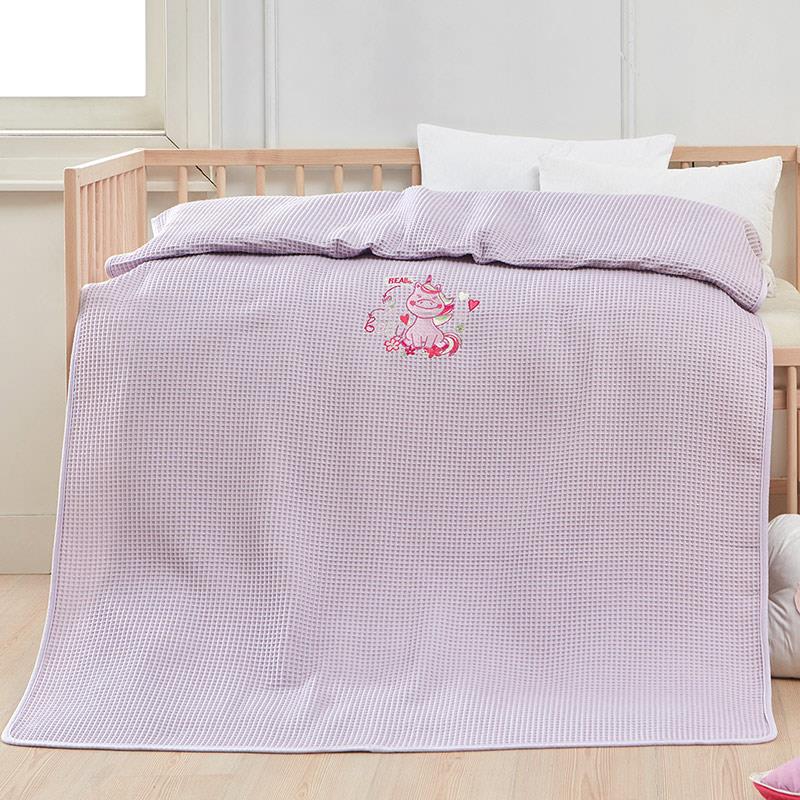 Κουβέρτα Πικέ Αγκαλιάς Beauty Home 5304 Unicorn Lilac 80x110