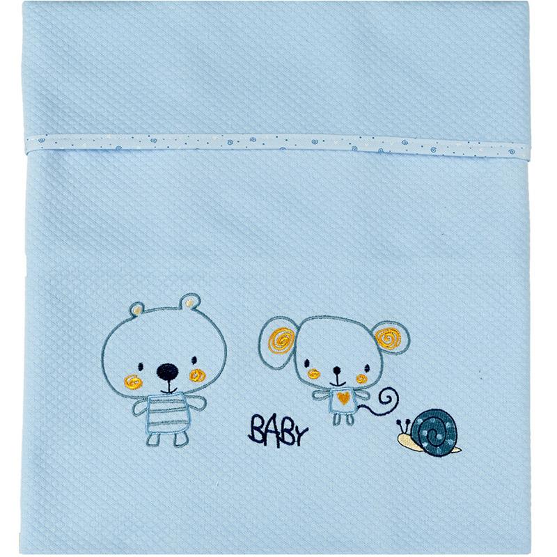 Κουβέρτα Πικέ Αγκαλιάς Κόσμος Μωρού 36052 Baby Blue 80x110