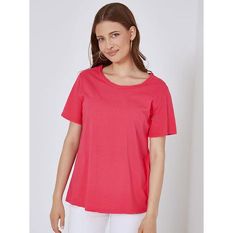 T-shirt με αφινίριστη λαιμόκοψη SM7639.4533+8