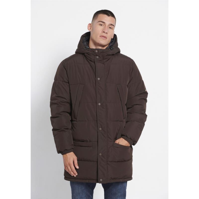 Ανδρικό puffer παρκά με κουκούλα