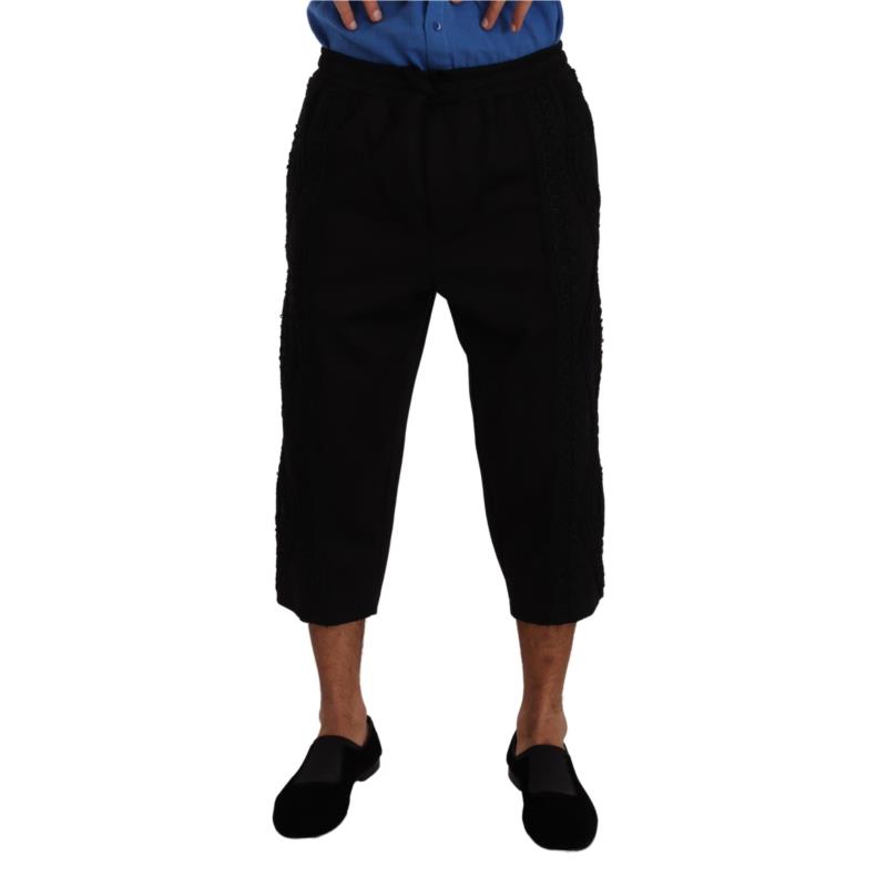 Dolce & Gabbana Black Cotton Torero Cropped Short Trouser Pants IT50