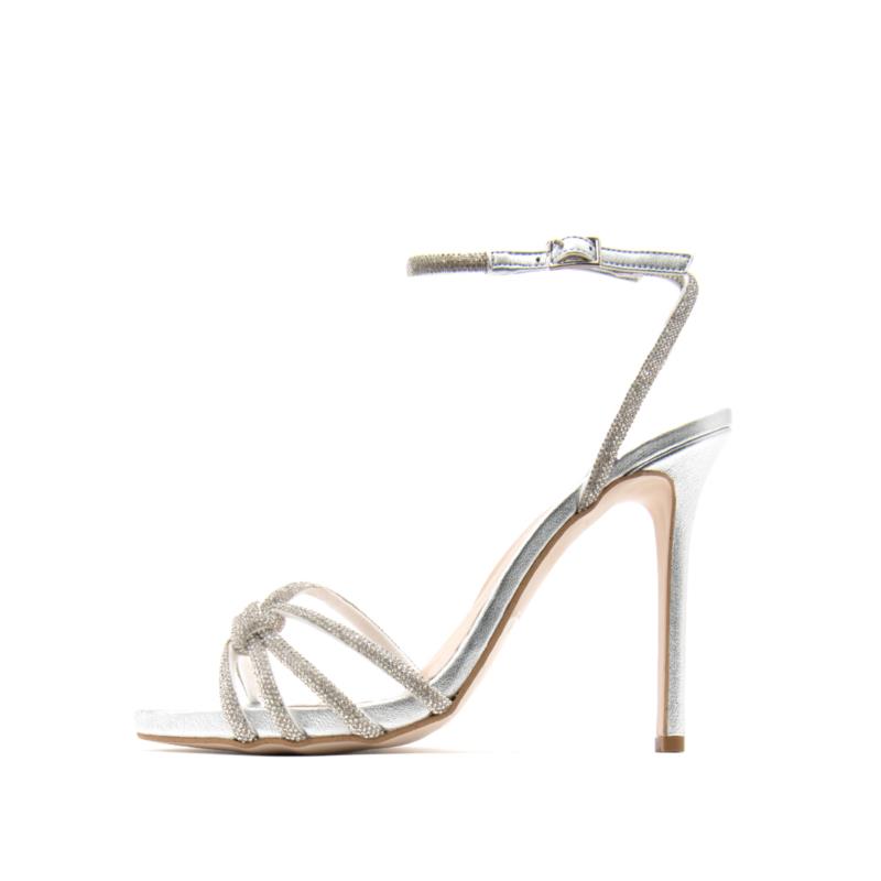 METALLIC LEATHER HIGH HEEL SANDALS WOMEN MOURTZI