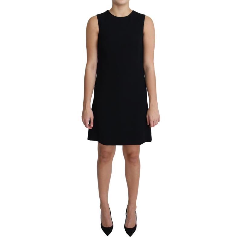 Dolce & Gabbana Black Viscose Stretch A-line Shift Mini Dress IT36