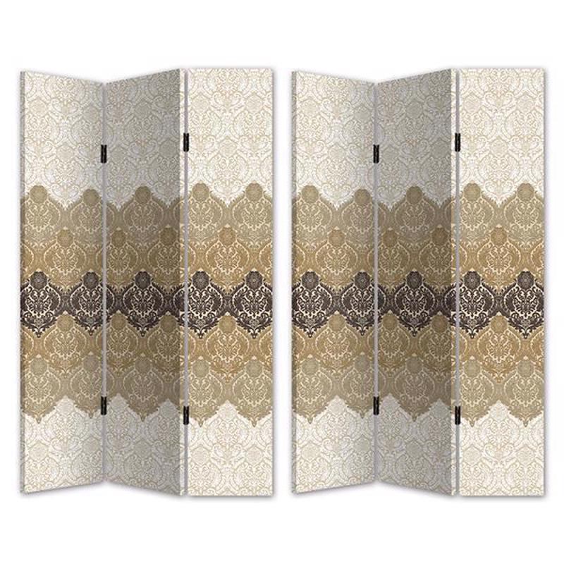 ESTHETI home Παραβάν Καμβάς Πράσινο/Λαδί/Χρυσό 120x2.5x180cm 750-34025