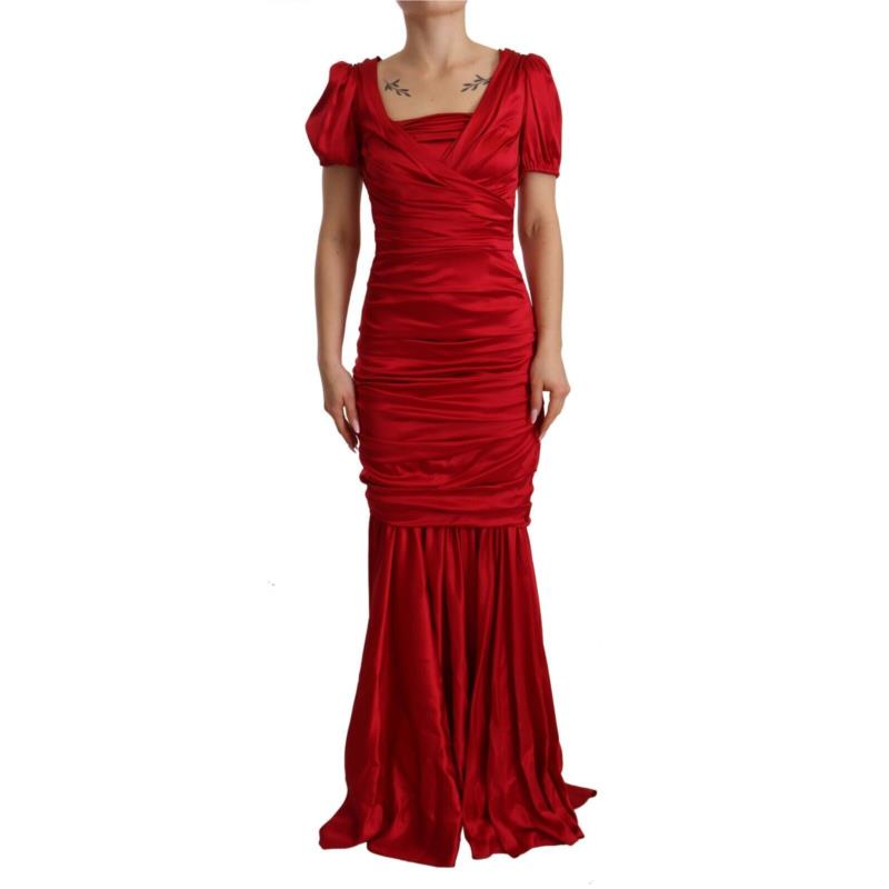 Dolce & Gabbana Elegant Red Silk Stretch Mermaid Dress IT40