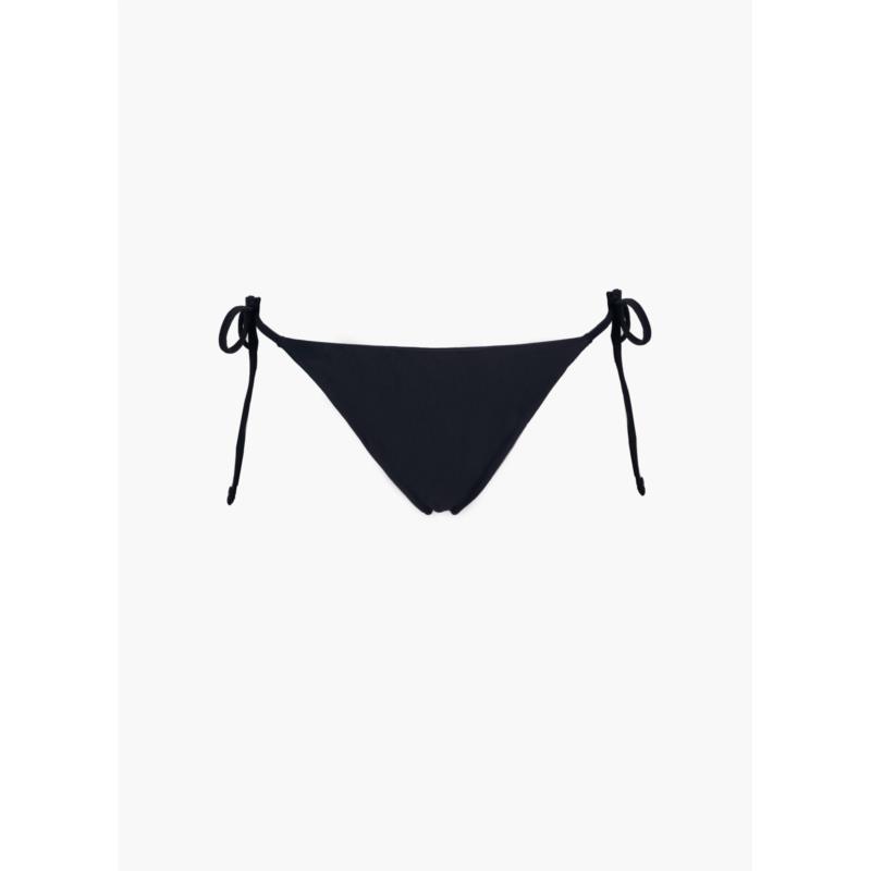 Bikini slip basic με κορδόνια - Μαύρο