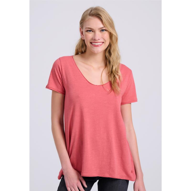 Γυναικείο V-neck μονόχρωμο t-shirt - The essentials