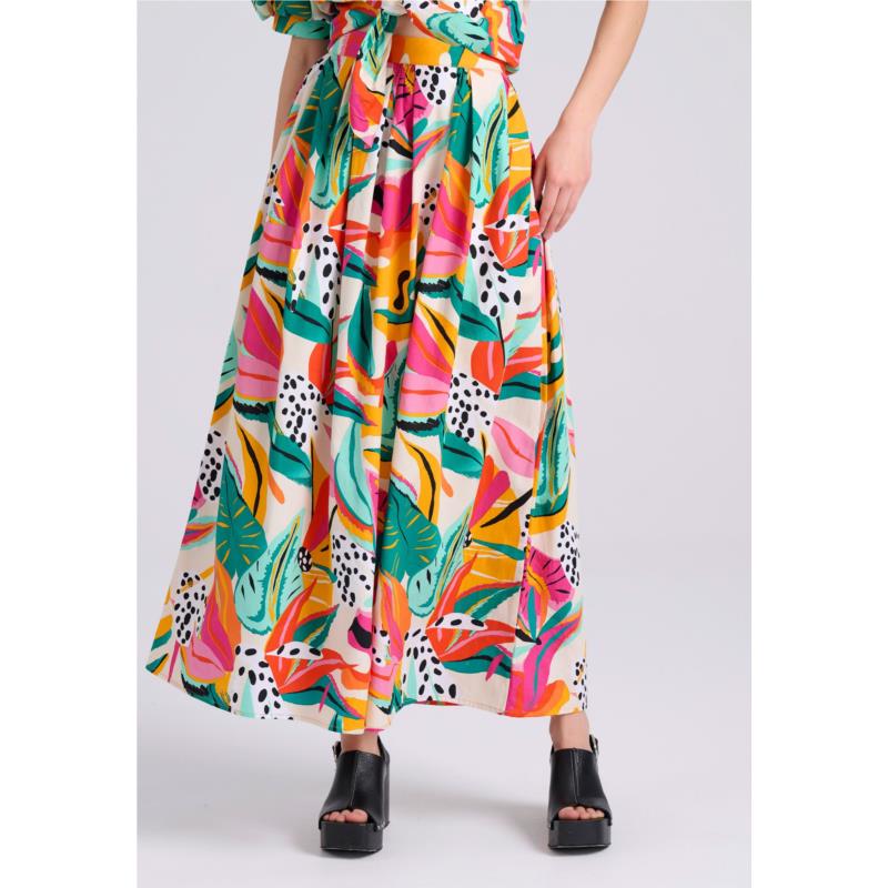 Loose fit μάξι φούστα με exotic τύπωμα