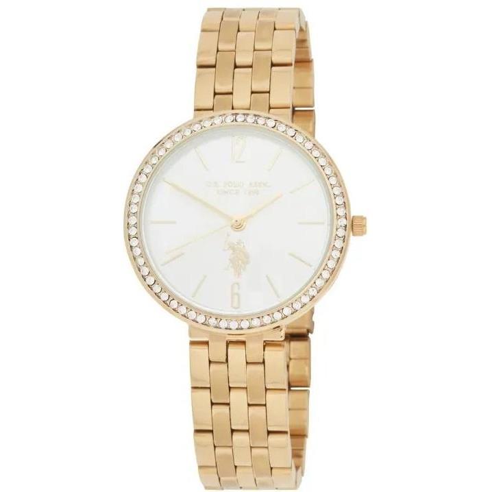 U.S. POLO Ladie's Crystals - USP8278YG, Gold case with Stainless Steel Bracelet