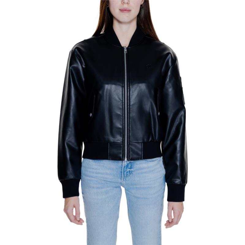 Χοντρό μπουφάν Calvin Klein Jeans FAUX LEATHER BOMBER J20J223546