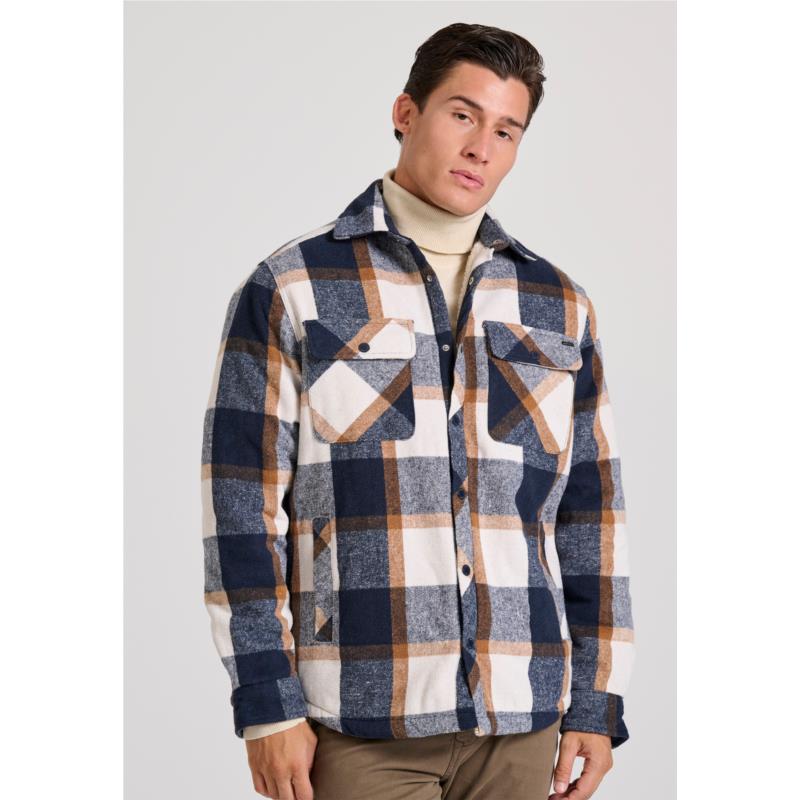 Relaxed fit overshirt καρό μπουφάν