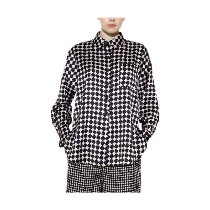 Πουκάμισα Dolce Domenica MARA PIE DE POULE SATIN LONGSLEEVE SHIRT WOMEN