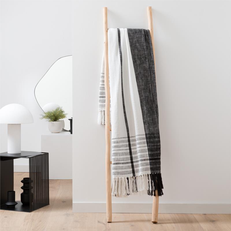 Βαμβακερό ριχτάρι με υφαντές ρίγες 130x170 cm
