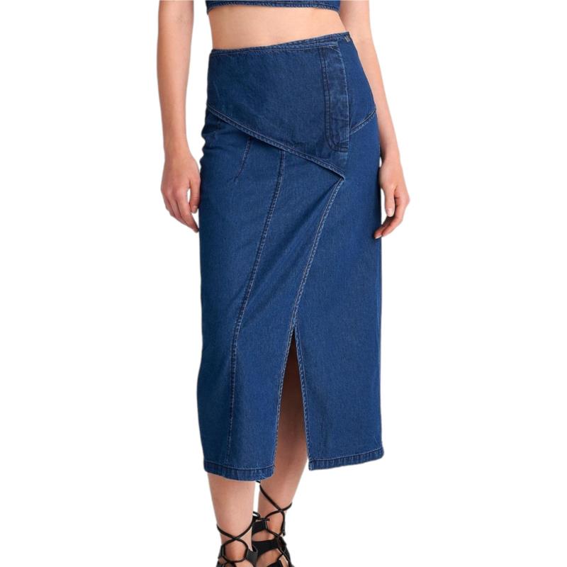 Φούστα Attrattivo Denim Look Με Άνοιγμα Μπροστά 91253515-BLUE Γυναικείο