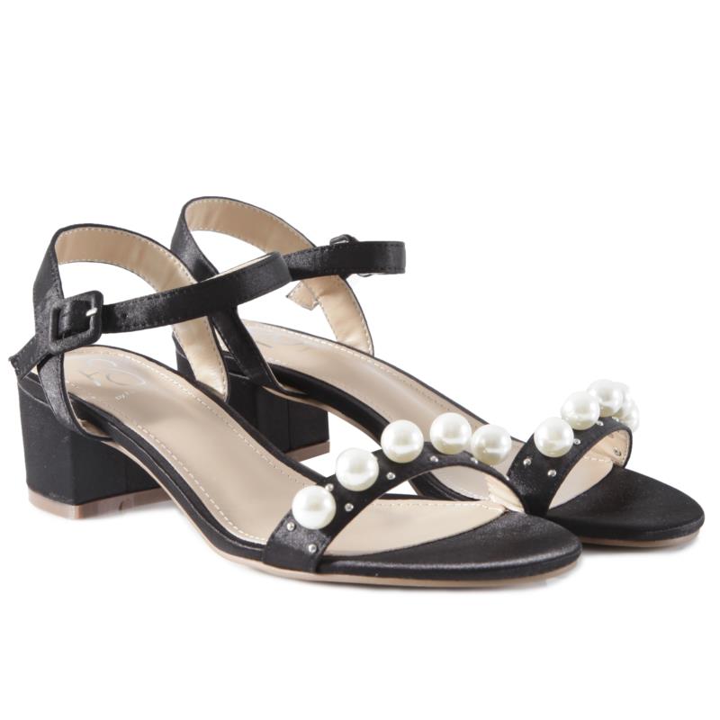 Πέδιλα Feng Shoe Sandal Mid Heel 9458L-14-BLACK Γυναικείο