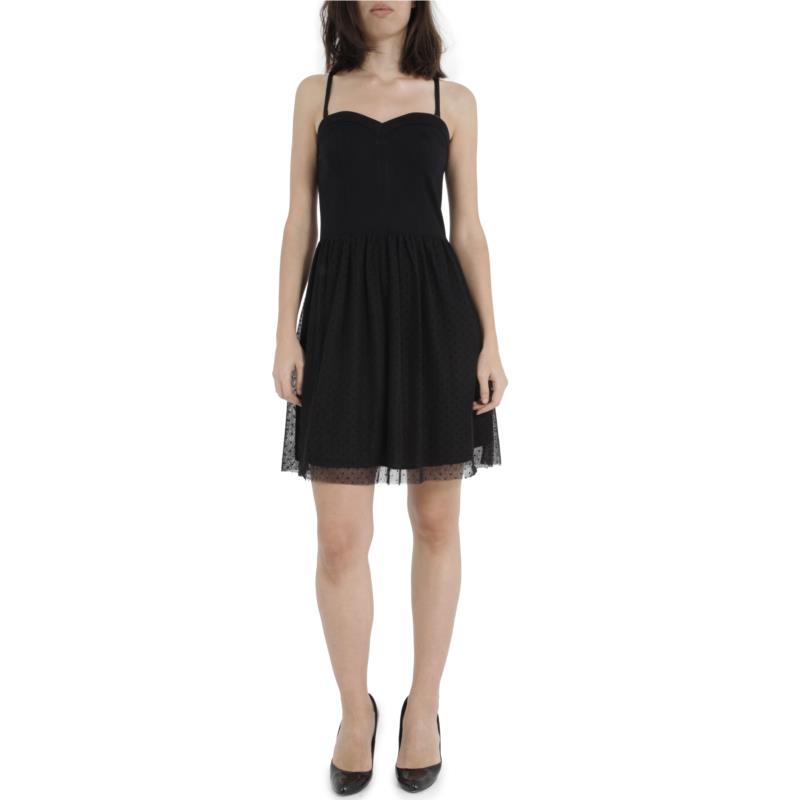 Φόρεμα Silvian Heach Με Τιράντες Χιαστί CVA14361VE-BLACK Γυναικείο