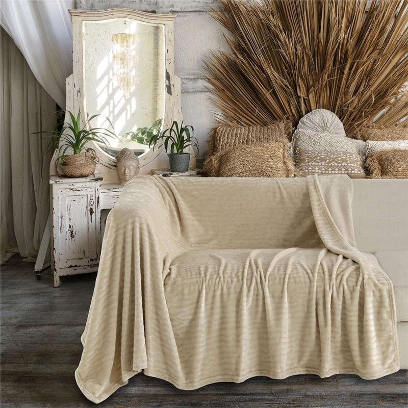 Ριχτάρι Πολυθρόνας 130X170 Melinen Flannel Enzo Beige (130x170)