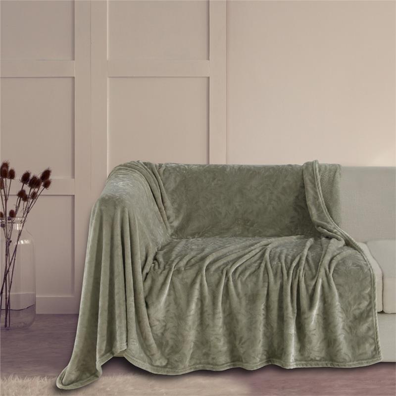 Ριχτάρι Τριθέσιου 170X300 Melinen Flannel Aria Olive/Grey (170x300)