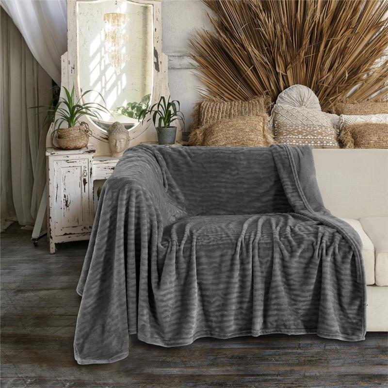 Ριχτάρι Τριθέσιου 170X300 Melinen Flannel Enzo Grey (170x300)