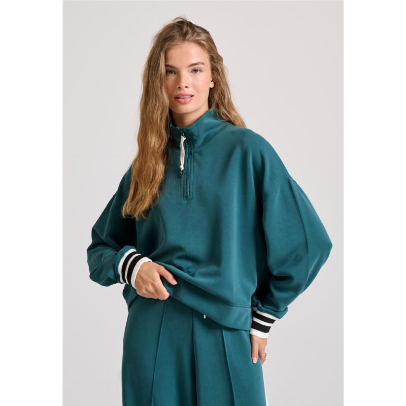 Γυναικείο half-zip φούτερ με ψηλή λαιμόκοψη