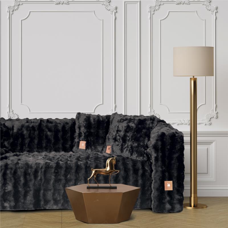 Ριχτάρι Γούνινο Faux Fur Τριθέσιος 180x300εκ. Premium 3938 Μαύρο Greenwich Polo Club (Ύφασμα: Polyester, Χρώμα: Μαύρο) - Greenwich Polo Club - 206183003938