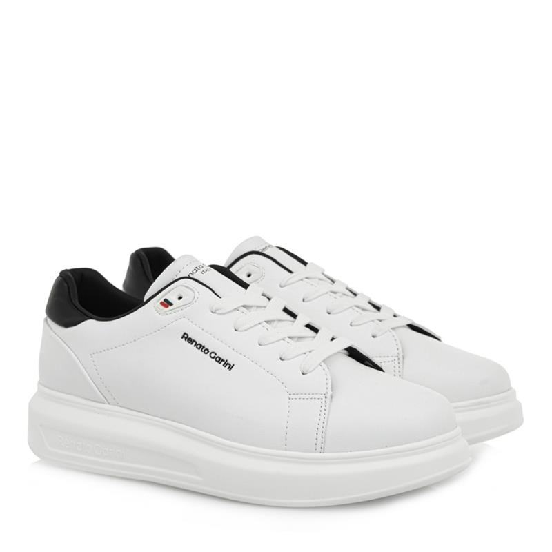 Renato Garini Ανδρικά παπούτσια Sneakers 700-651 Λευκό-Μαύρο T57006513483