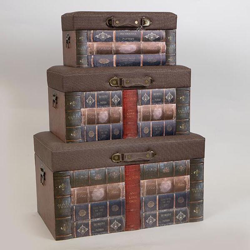 ESTHETI home Σετ των 3 Μπαούλα Καφέ/Ροζ 58x35x32cm 752-28016