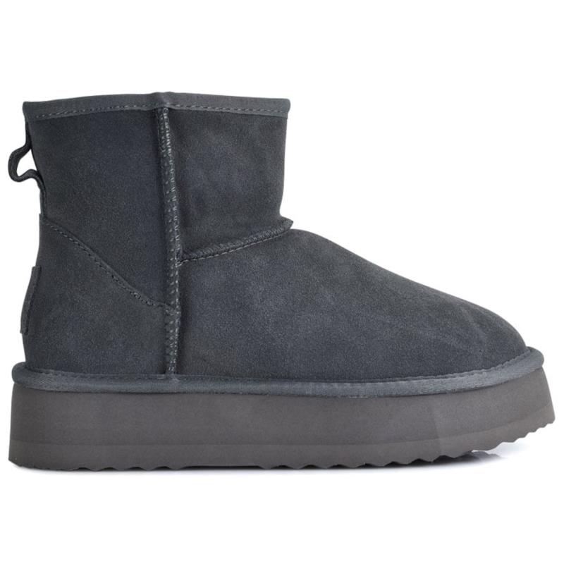 Γκρι δίπατο δερμάτινο Australian Boot Kelara 41210