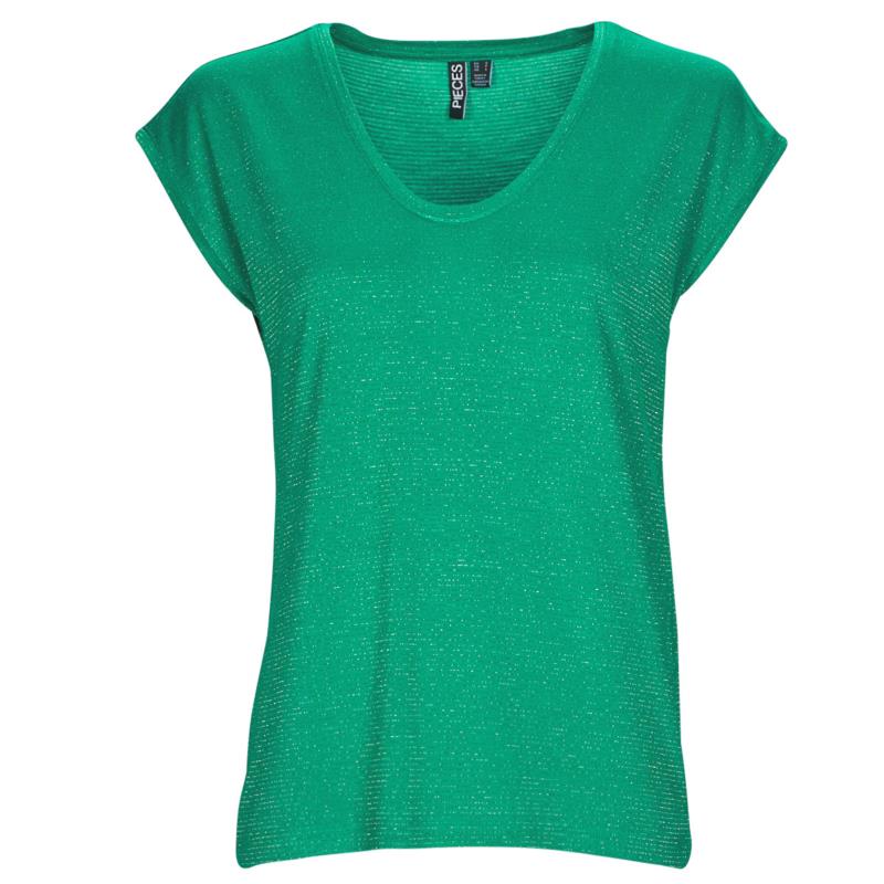 T-shirt με κοντά μανίκια Pieces PCBILLO TEE LUREX STRIPES