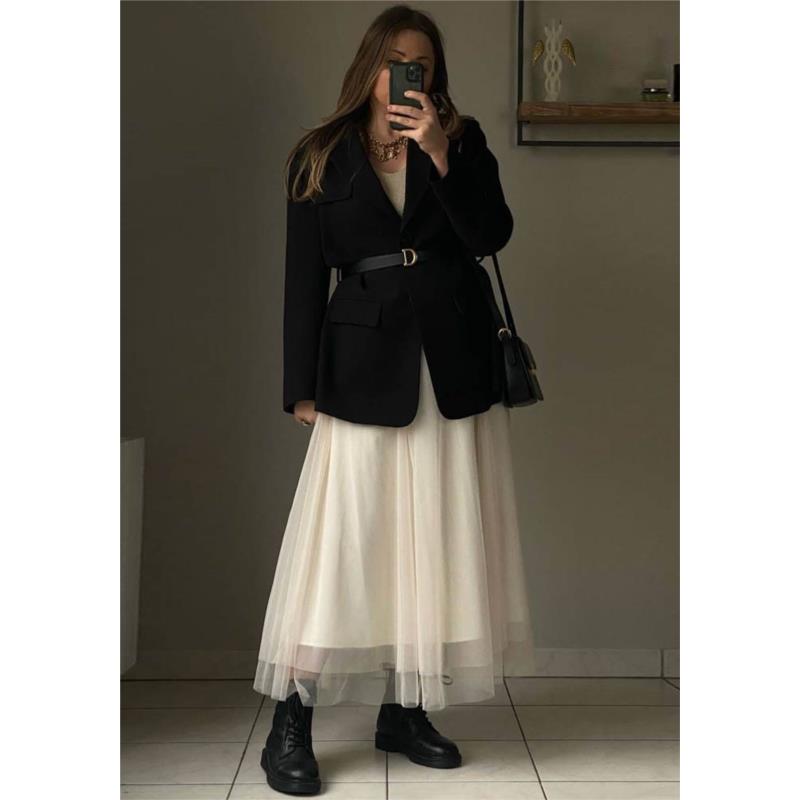φούστα tutu τούλι Poeme cream