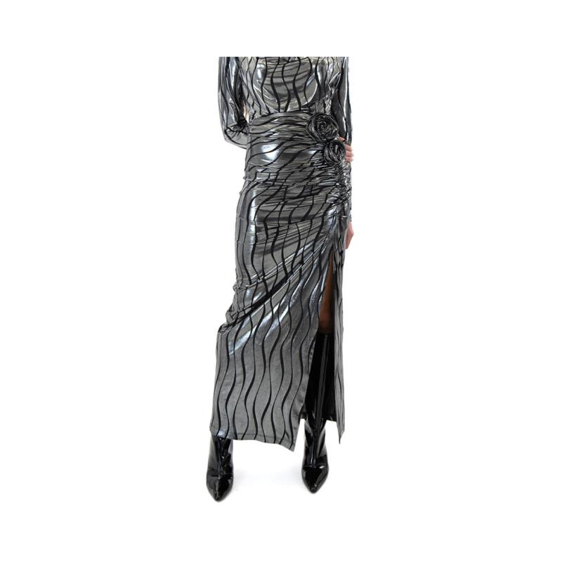 Κοντές Φούστες Zoya METALLIC PRINTED SLIT MAXI SKIRT WOMEN