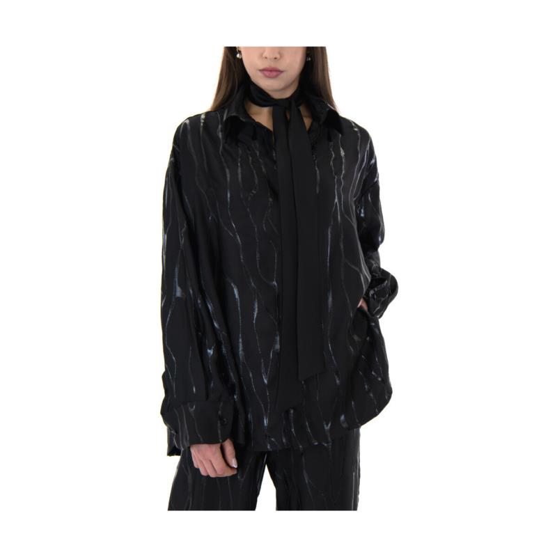 Πουκάμισα Zoya LONG SLEEVE VINYL DETAILED OVERSIZED SHIRT WOMEN