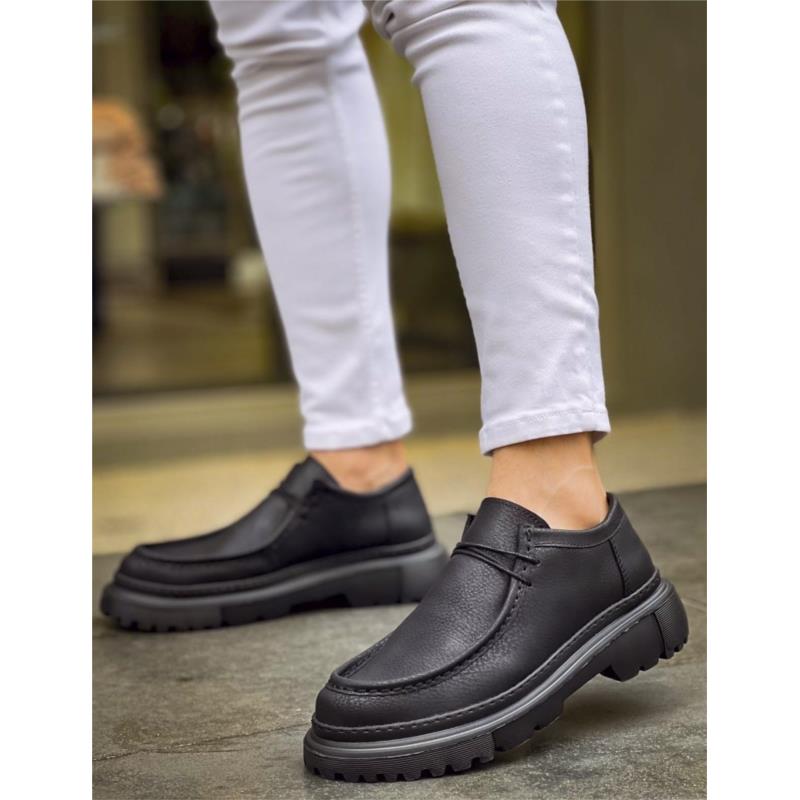 Ανδρικά μαύρα παπούτσια loafers CH2404